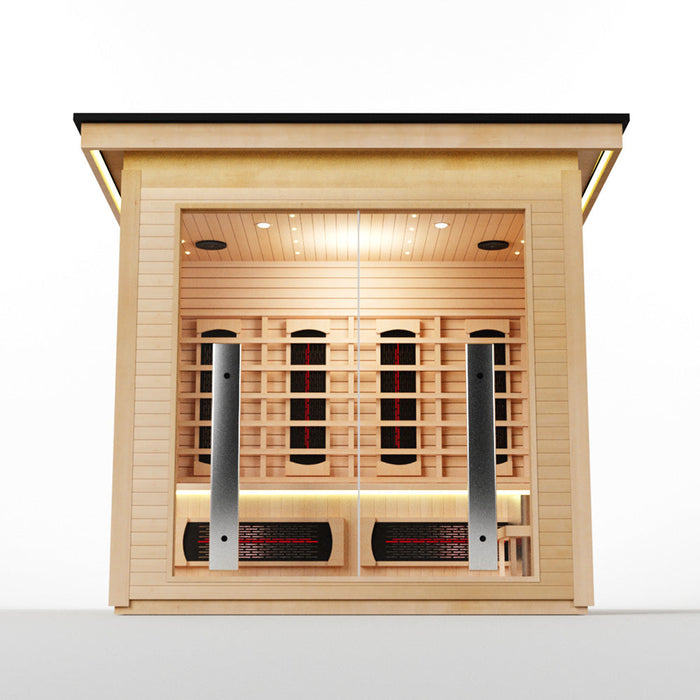 SAUNASNET® 3 People Luxury Outdoor Steam and Infrared Sauna with Mobile-app Control System