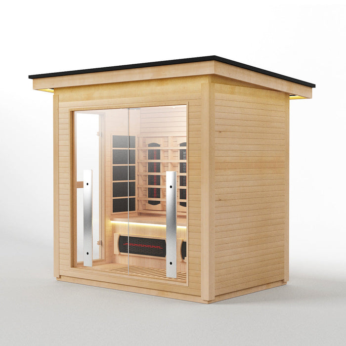 SAUNASNET® 3 People Luxury Outdoor Steam and Infrared Sauna with Mobile-app Control System